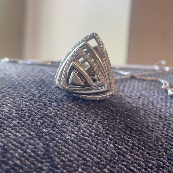 Custom Italian 3D rotating pendant /necklaces 2 carat diamonds in silver setting - Picture 4 of 9